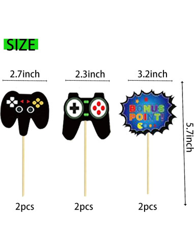 Adorno de Pastel de Videojuegos BIEUFBJI 11 Piezas Azul