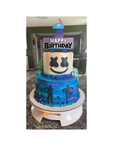 Topper de Pastel de Cumpleaños Fort - Think Green Fun - 18x23cm