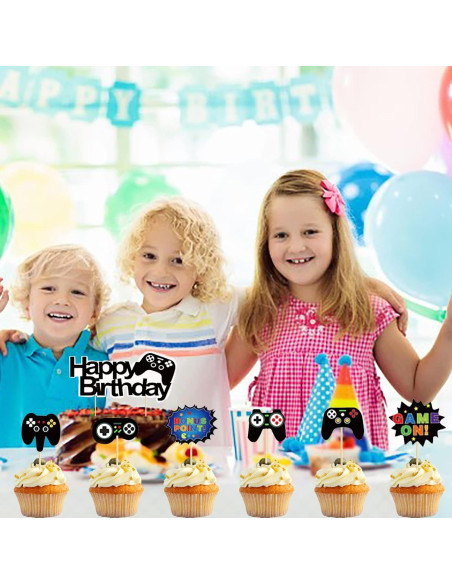 Adorno de Pastel de Videojuegos BIEUFBJI 11 Piezas Azul