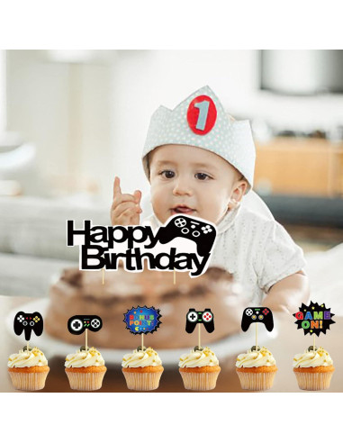 Adorno de Pastel de Videojuegos BIEUFBJI 11 Piezas Azul