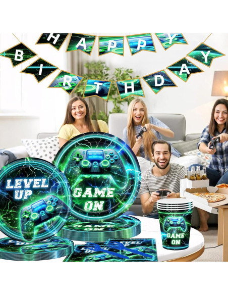 Juego de Fiesta de Cumpleaños Videojuegos JOYHAPISTAR para 24