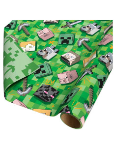 Papel de regalo reversible Minecraft American Greetings 3.72 m