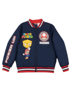 Chaqueta Bomber Varsity Super Mario Bros Niños Azul Talla 6/7