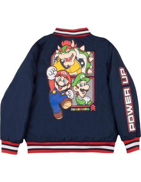 Chaqueta Bomber Varsity Super Mario Bros Niños Azul Talla 6/7