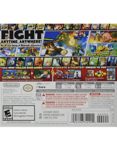 Super Smash Bros Nintendo 3DS - Videojuego de Lucha