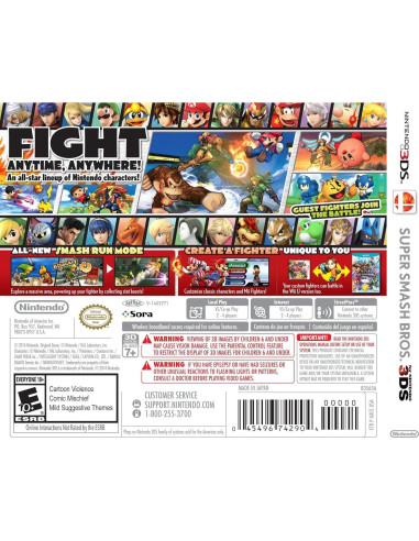 Super Smash Bros Nintendo 3DS - Videojuego de Lucha