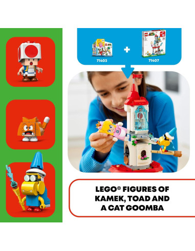 LEGO Super Mario Traje de Gato Peach y Torre Congelada 71407
