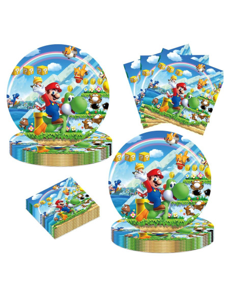 Set de Suministros de Fiesta Mario Party 40 Piezas GYSIXGAOSU