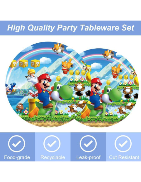 Set de Suministros de Fiesta Mario Party 40 Piezas GYSIXGAOSU