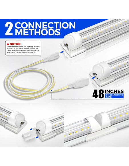 Luz de Taller LED Barrina 2FT 20W 3000K 3000LM 2 Paquetes