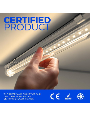 Luz de Taller LED Barrina 2FT 20W 3000K 3000LM 2 Paquetes