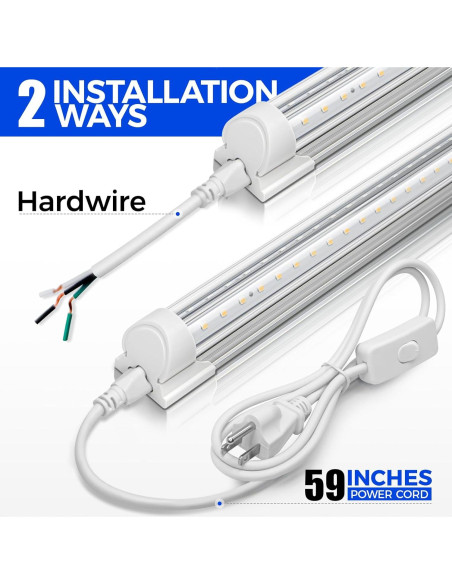 Luz de Taller LED Barrina 2FT 20W 3000K 3000LM 2 Paquetes