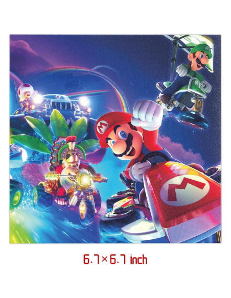 Suministros de Fiesta Mario Bros 40 Piezas - Platos y Servilletas