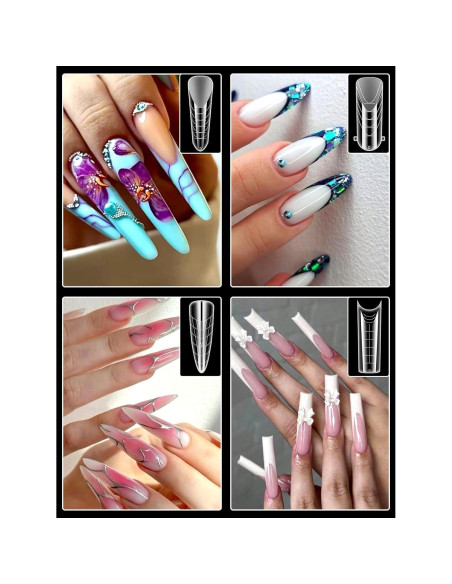 Kit 288PCS Formas Duales Uñas Acrílicas TOROKOM - 12 Tamaños