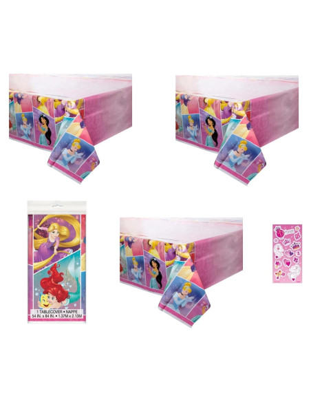 Suministros de Fiesta Princesas Disney Único - 3 Manteles Plástico 137x213cm