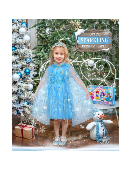 Vestido de Princesa Jeowoqao para Niñas 3-6 Años - Disfraz Completo