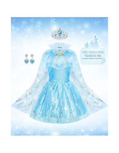 Vestido de Princesa Jeowoqao para Niñas 3-6 Años - Disfraz Completo