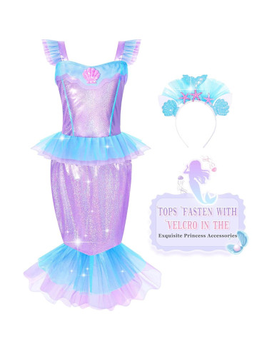 Vestido de Princesa Jeowoqao para Niñas 3-6 Años - Disfraz Completo