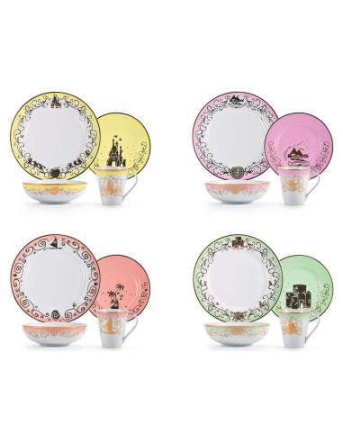 Juego de Vajilla Cerámica 16 Piezas Disney Princesas