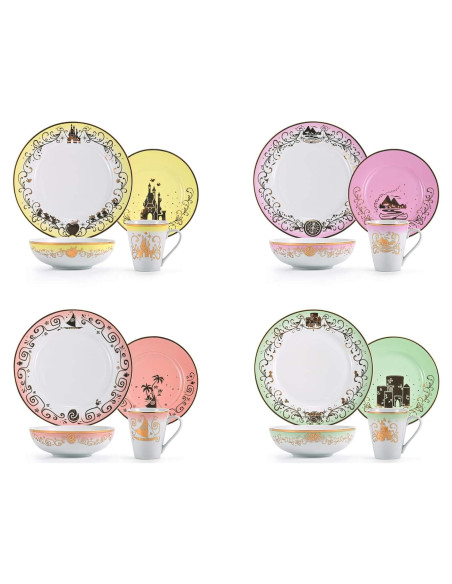 Juego de Vajilla Cerámica 16 Piezas Disney Princesas