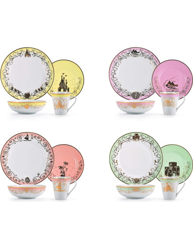 Juego de Vajilla Cerámica 16 Piezas Disney Princesas