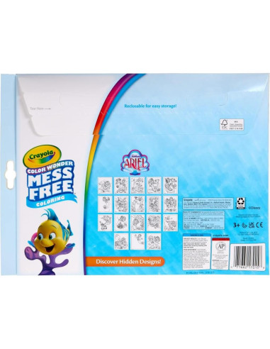 Set de Colorear Crayola Color Wonder Ariel 18 Páginas y 5 Marcadores