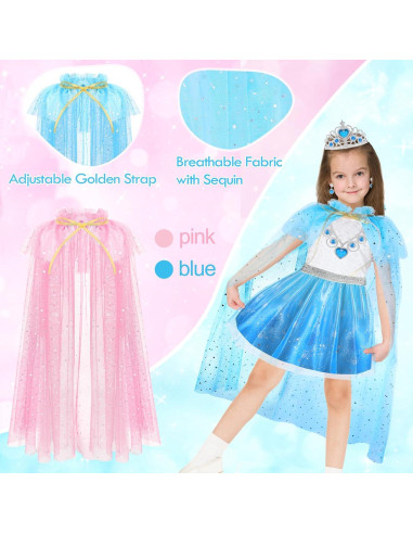 Disfraz de Princesa para Niñas Pequeñas con Capa y Accesorios