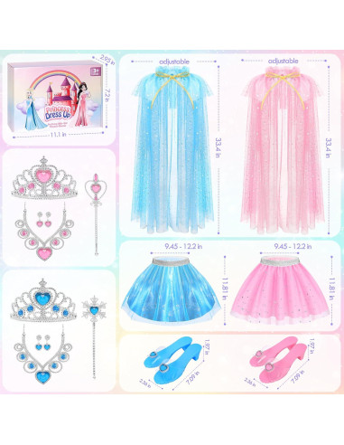 Disfraz de Princesa para Niñas Pequeñas con Capa y Accesorios