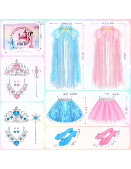 Disfraz de Princesa para Niñas Pequeñas con Capa y Accesorios