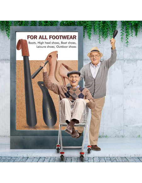 Cuerno de Zapato de Metal ZOMAKE 42 cm y 19 cm - Paquete de 2