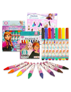 Set de Colorear Disney Frozen - 8 Marcadores y 8 Crayones Jumbo