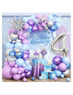 Kit de Decoraciones de Cumpleaños de Nieve 4to Dagelar