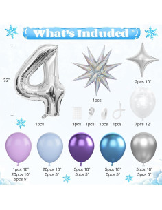 Kit de Decoraciones de Cumpleaños de Nieve 4to Dagelar 2