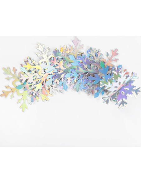 Guirnalda de Copos de Nieve Holográficos 12 Piezas 3D Hugtmr