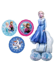 Ramo de Globos Frozen 2 Elsa Anagram - 1 Globo Gigante 137 cm + 3 Redondos 43 cm