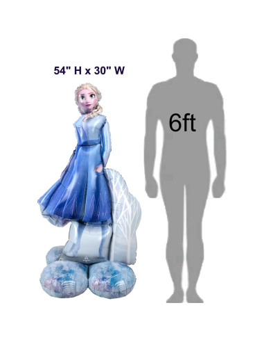 Ramo de Globos Frozen 2 Elsa Anagram - 1 Globo Gigante 137 cm + 3 Redondos 43 cm