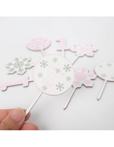 8 Copas de Pastel Copos de Nieve KOJIN para Cumpleaños 1 Año