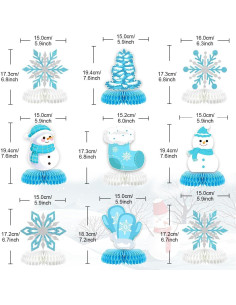 9 Piezas Decoraciones de Copo de Nieve Moitkptt para Fiesta Invernal 2