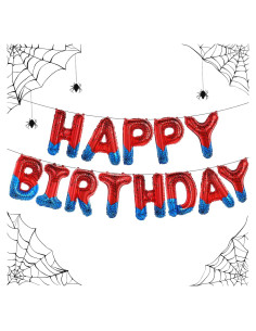 Banner Feliz Cumpleaños Araña FANGBBO Decoración Fiesta