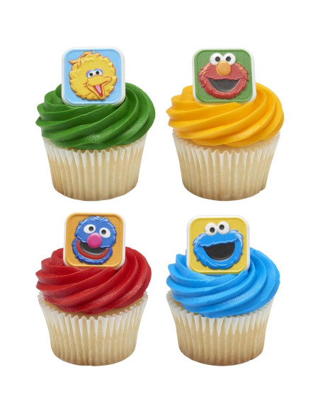 Anillos para Cupcakes Plaza Sésamo DecoPac - 24 Adornos Coloridos