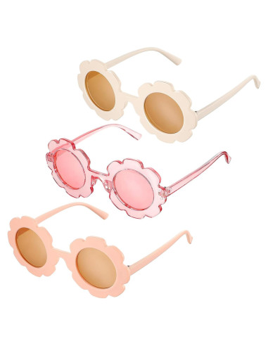 Gafas de sol redondas de flores Flutesan para niños - 3 piezas