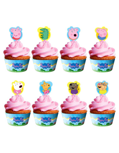 Decoraciones de Cumpleaños Peppa Pig - Toppers y Fundas 24ct