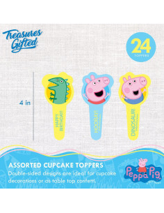 Decoraciones de Cumpleaños Peppa Pig - Toppers y Fundas 24ct 2