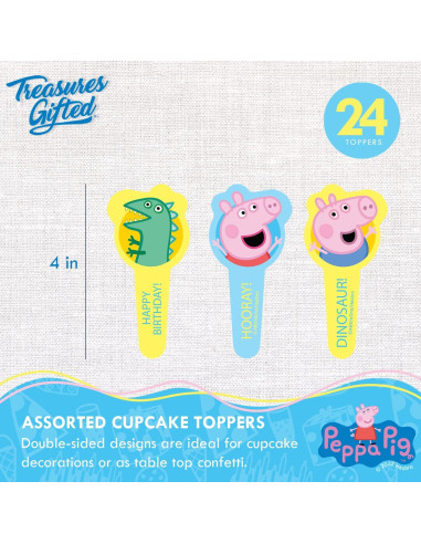 Decoraciones de Cumpleaños Peppa Pig - Toppers y Fundas 24ct