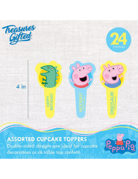 Decoraciones de Cumpleaños Peppa Pig - Toppers y Fundas 24ct