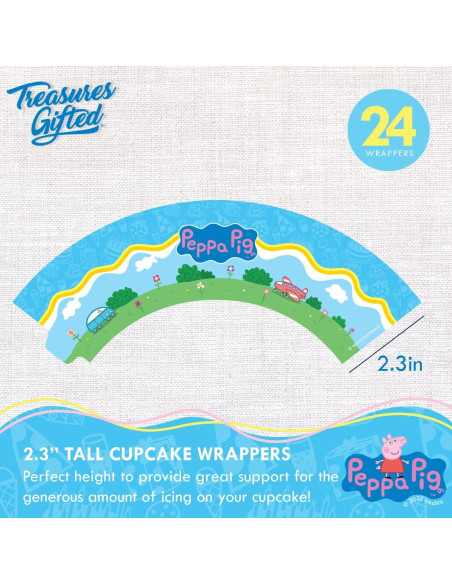 Decoraciones de Cumpleaños Peppa Pig - Toppers y Fundas 24ct