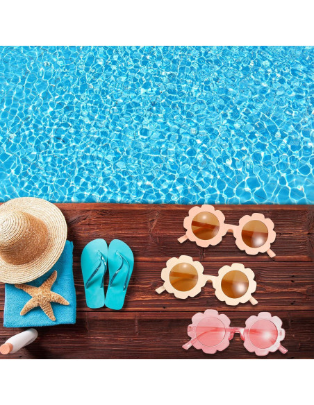 Gafas de sol redondas de flores Flutesan para niños - 3 piezas