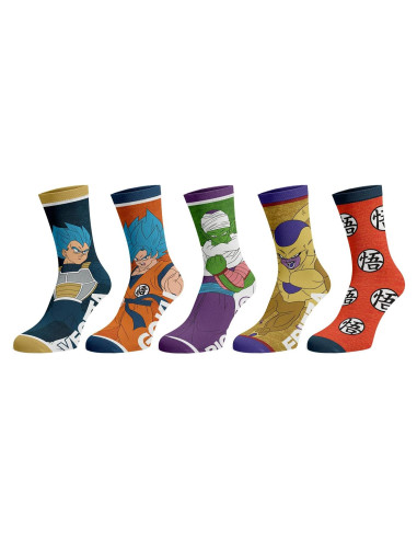 Calcetines Dragonball Z Bioworld - 5 Pares Multicolor Unisex