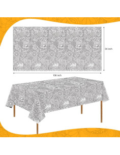 Cubierta de Mesa para Colorear Mandala Uiifan 137x274 cm 2