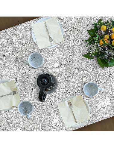 Cubierta de Mesa para Colorear Mandala Uiifan 137x274 cm